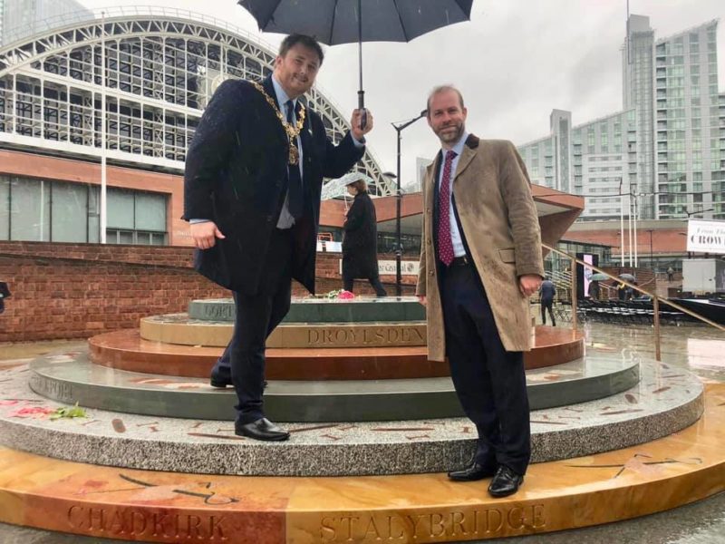 Me and the Civic Mayor at the unveiling of the commemorative statue 